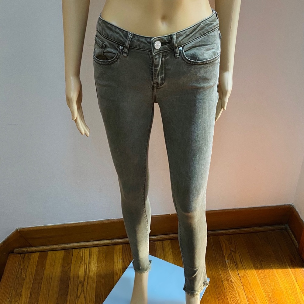 William Rast Perfect Skinny Olive Fray Ankle Hem